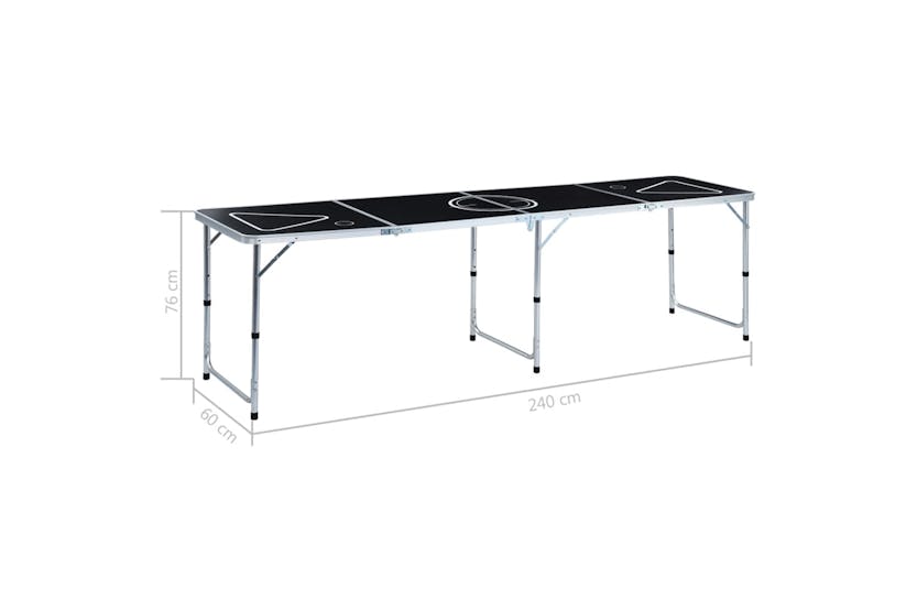 vidaXL 48188 Folding Beer Pong Table 240cm Black vidaXL 48188 Folding Beer Pong Table 240cm Black