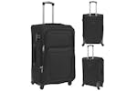 vidaXL 91315 3 Piece Soft Case Trolley Set Black vidaXL 91315 3 Piece Soft Case Trolley Set Black