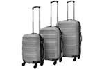 vidaXL Three Piece Hardcase Trolley Set Silver 45.5/55/66cm vidaXL Three Piece Hardcase Trolley Set Silver 45.5/55/66cm