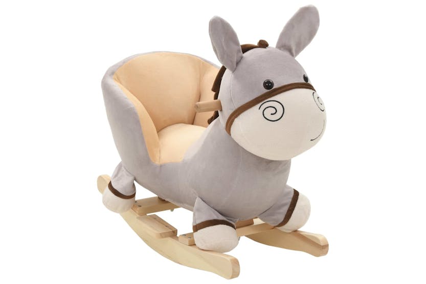vidaXL 80222 Rocking Animal Donkey With Backrest Plush 60x32x55cm Grey vidaXL 80222 Rocking Animal Donkey With Backrest Plush 60x32x55cm Grey