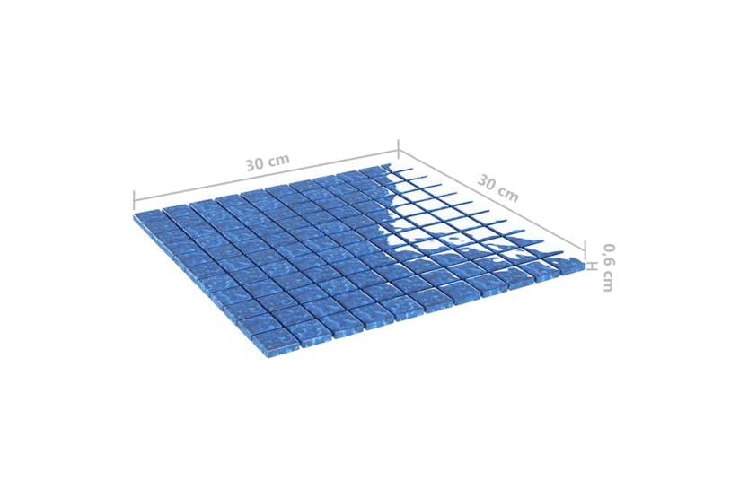 vidaXL 327307 Mosaic Tiles 11 Pcs Blue 30x30cm Glass vidaXL 327307 Mosaic Tiles 11 Pcs Blue 30x30cm Glass