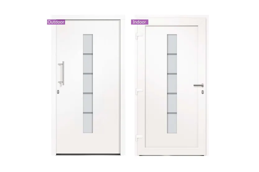 vidaXL 3056810 Front Door Aluminium And Pvc White 100x210cm vidaXL 3056810 Front Door Aluminium And Pvc White 100x210cm
