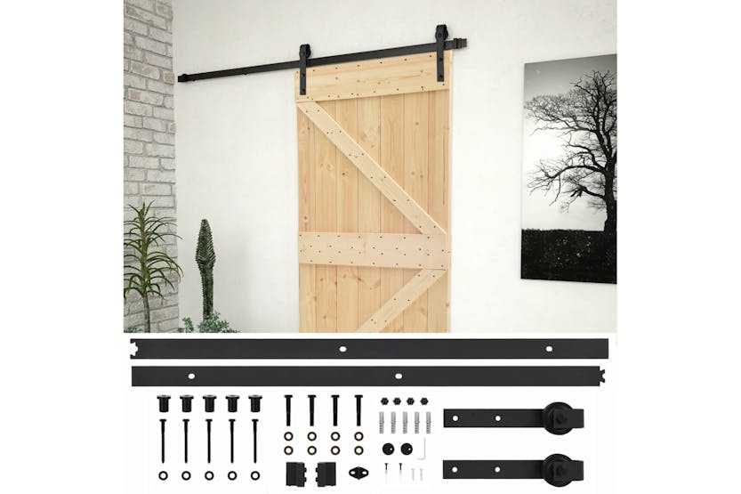 vidaXL 3057500 Sliding Door With Hardware Set 90x210cm Solid Pine Wood vidaXL 3057500 Sliding Door With Hardware Set 90x210cm Solid Pine Wood