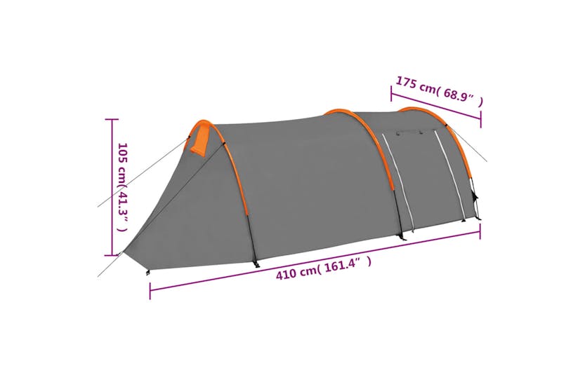 vidaXL 93182 Camping Tent 4 Persons Grey And Orange vidaXL 93182 Camping Tent 4 Persons Grey And Orange
