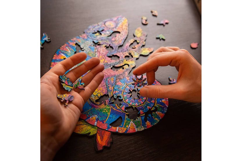 Unidragon 444676 314 Piece Wooden Jigsaw Puzzle Iridescent Chameleon King Size 31x41 Cm Unidragon 444676 314 Piece Wooden Jigsaw Puzzle Iridescent Chameleon King Size 31x41 Cm