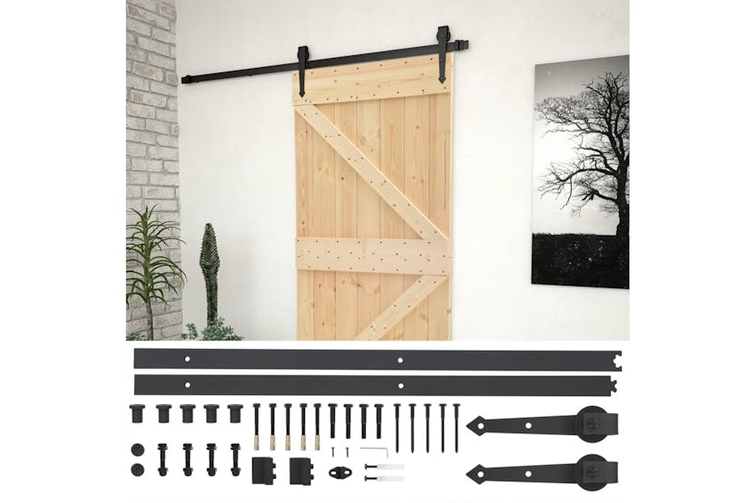 vidaXL 3057493 Sliding Door With Hardware Set 90x210cm Solid Pine Wood vidaXL 3057493 Sliding Door With Hardware Set 90x210cm Solid Pine Wood