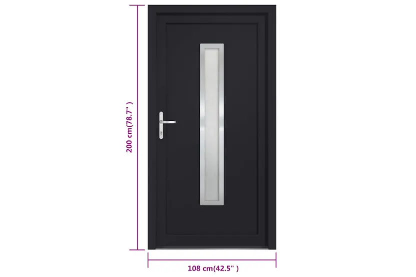 vidaXL 3187901 Front Door Anthracite 108x200cm Pvc vidaXL 3187901 Front Door Anthracite 108x200cm Pvc