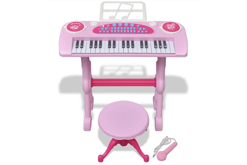 vidaXL 80118 Kids' Playroom Toy Keyboard With Stool/microphone 37-key Pink vidaXL 80118 Kids' Playroom Toy Keyboard With Stool/microphone 37-key Pink