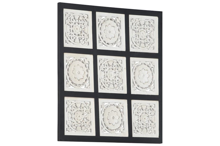 vidaXL 321657 Hand-carved Wall Panel Mdf 60x60x1.5cm Black And White vidaXL 321657 Hand-carved Wall Panel Mdf 60x60x1.5cm Black And White