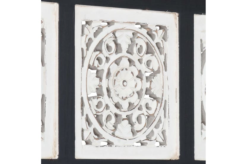 vidaXL 321657 Hand-carved Wall Panel Mdf 60x60x1.5cm Black And White vidaXL 321657 Hand-carved Wall Panel Mdf 60x60x1.5cm Black And White