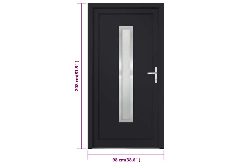 vidaXL 3187906 Front Door Anthracite 98x208cm Pvc vidaXL 3187906 Front Door Anthracite 98x208cm Pvc