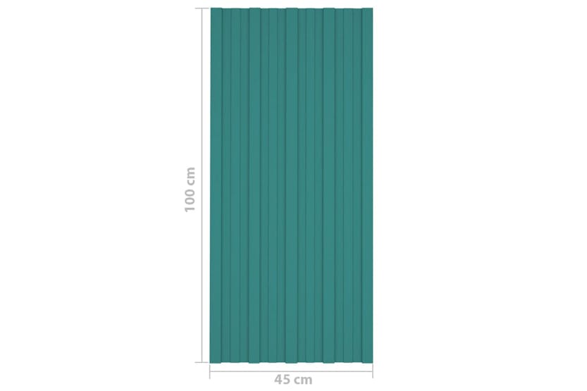 vidaXL 317211 Roof Panels 12 Pcs Galvanised Steel Green 100x45cm vidaXL 317211 Roof Panels 12 Pcs Galvanised Steel Green 100x45cm