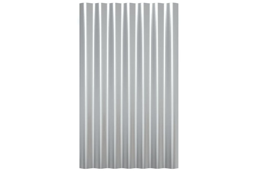 vidaXL 319132 Roof Panels 36 Pcs Powder-coated Steel Silver 60x36cm vidaXL 319132 Roof Panels 36 Pcs Powder-coated Steel Silver 60x36cm