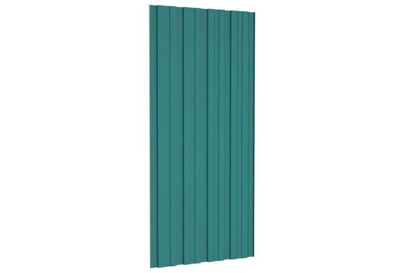 vidaXL 317211 Roof Panels 12 Pcs Galvanised Steel Green 100x45cm vidaXL 317211 Roof Panels 12 Pcs Galvanised Steel Green 100x45cm