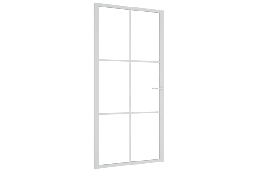 vidaXL 350575 Interior Door 102.5x201.5cm White Esg Glass And Aluminium vidaXL 350575 Interior Door 102.5x201.5cm White Esg Glass And Aluminium