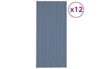 vidaXL 317213 Roof Panels 12 Pcs Galvanised Steel Grey 100x45cm vidaXL 317213 Roof Panels 12 Pcs Galvanised Steel Grey 100x45cm