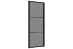 vidaXL 350561 Interior Door 83x201.5cm Black Esg Glass And Aluminium vidaXL 350561 Interior Door 83x201.5cm Black Esg Glass And Aluminium