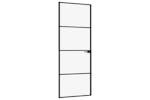 vidaXL 153658 Interior Door Black 76x201.5cm Tempered Glass&aluminium vidaXL 153658 Interior Door Black 76x201.5cm Tempered Glass&aluminium