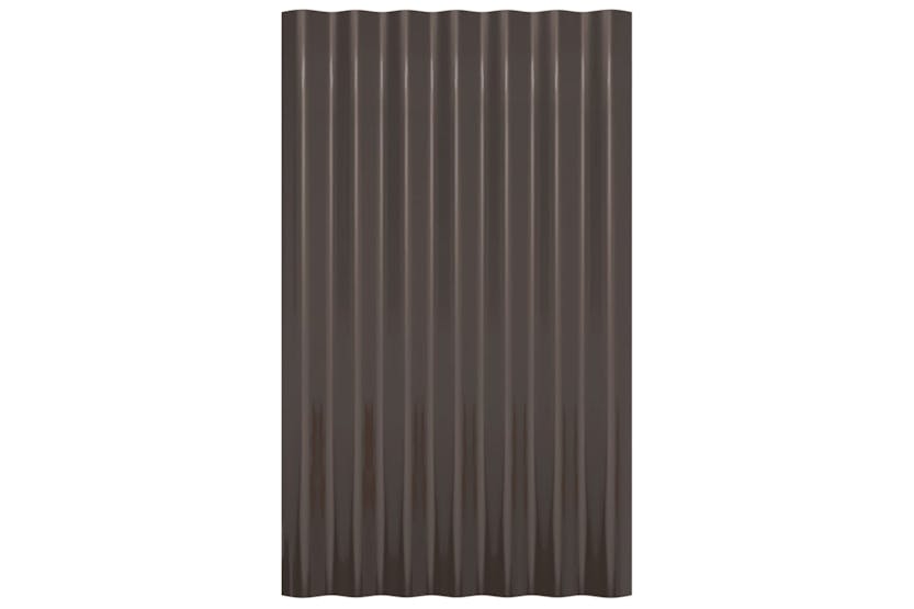 vidaXL 319130 Roof Panels 36 Pcs Powder-coated Steel Brown 60x36cm vidaXL 319130 Roof Panels 36 Pcs Powder-coated Steel Brown 60x36cm