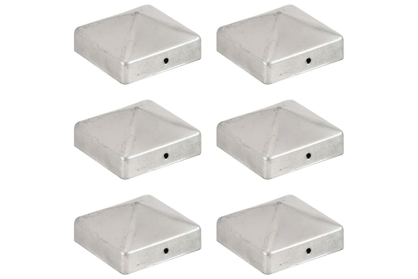 vidaXL 145489 Pyramid Fence Post Caps 6 Pcs Galvanised Metal 71x71mm vidaXL 145489 Pyramid Fence Post Caps 6 Pcs Galvanised Metal 71x71mm