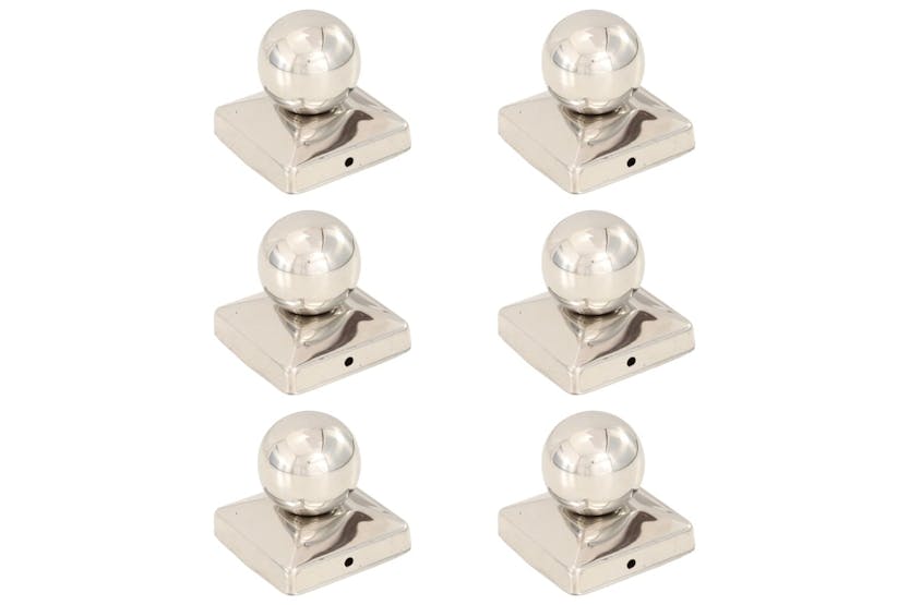 vidaXL 145494 Post Caps 6 Pcs Globe Final Stainless Steel 81x81mm vidaXL 145494 Post Caps 6 Pcs Globe Final Stainless Steel 81x81mm