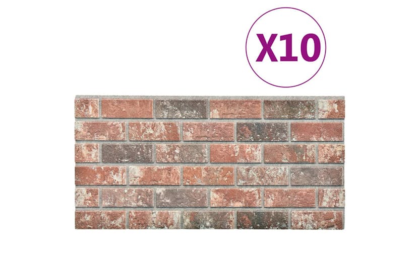 vidaXL 332922 3d Wall Panels With Dark Brown & Grey Brick Design 10 Pcs Eps vidaXL 332922 3d Wall Panels With Dark Brown & Grey Brick Design 10 Pcs Eps