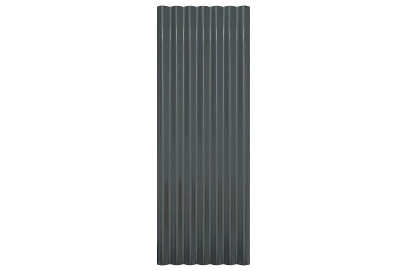 vidaXL 319145 Roof Panels 12 Pcs Powder-coated Steel Anthracite 100x36cm vidaXL 319145 Roof Panels 12 Pcs Powder-coated Steel Anthracite 100x36cm