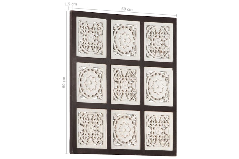 vidaXL 321654 Hand-carved Wall Panel Mdf 60x60x1.5cm Brown And White vidaXL 321654 Hand-carved Wall Panel Mdf 60x60x1.5cm Brown And White