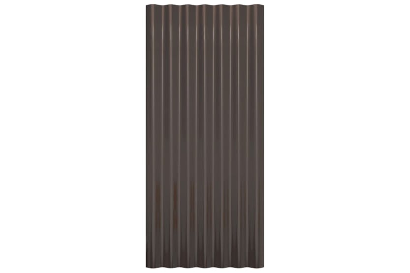 vidaXL 319140 Roof Panels 36 Pcs Powder-coated Steel Brown 80x36cm vidaXL 319140 Roof Panels 36 Pcs Powder-coated Steel Brown 80x36cm
