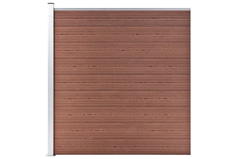vidaXL 3053217 Wpc Fence Set 3 Square + 1 Slanted 619x186cm Brown vidaXL 3053217 Wpc Fence Set 3 Square + 1 Slanted 619x186cm Brown