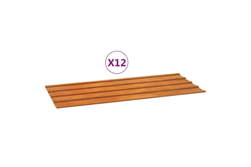 vidaXL 151974 Roof Panels 12 Pcs Grey 100x44cm Corten Steel vidaXL 151974 Roof Panels 12 Pcs Grey 100x44cm Corten Steel