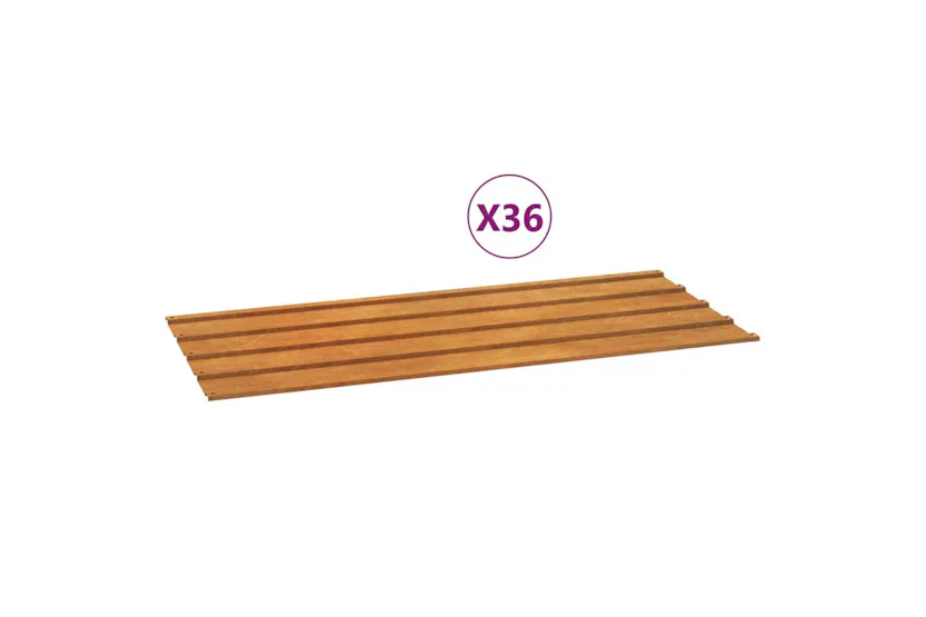 vidaXL 3100508 Roof Panels 36 Pcs Grey 100x44cm Corten Steel vidaXL 3100508 Roof Panels 36 Pcs Grey 100x44cm Corten Steel