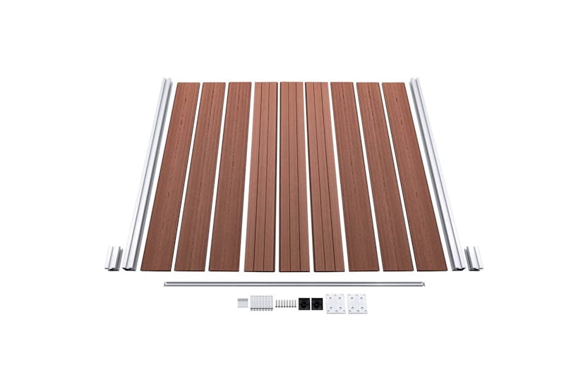 vidaXL 3053219 Wpc Fence Set 5 Square + 1 Slanted 965x186cm Brown vidaXL 3053219 Wpc Fence Set 5 Square + 1 Slanted 965x186cm Brown