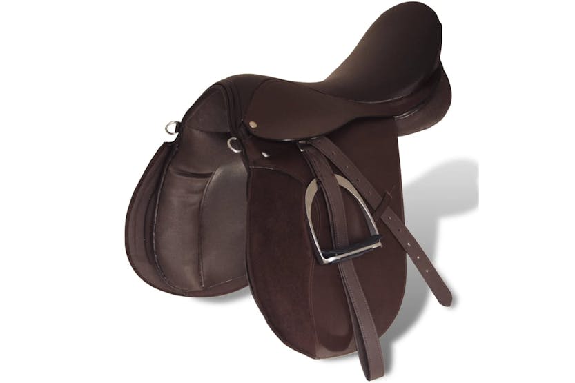 vidaXL 90647 Horse Riding Saddle Set 17.5" Real Leather Brown 12cm 5-in-1 vidaXL 90647 Horse Riding Saddle Set 17.5" Real Leather Brown 12cm 5-in-1