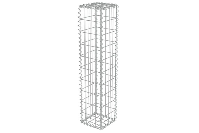 vidaXL 143575 Gabion Wall With Covers Galvanised Steel 20x20x100cm vidaXL 143575 Gabion Wall With Covers Galvanised Steel 20x20x100cm