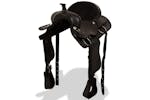 vidaXL 91354 Western Saddle. Headstall&breast Collar Real Leather 17" Black vidaXL 91354 Western Saddle. Headstall&breast Collar Real Leather 17" Black