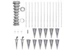 vidaXL 141506 Chain Link Fence With Posts Spike Galvanised Steel 25x0.8 M vidaXL 141506 Chain Link Fence With Posts Spike Galvanised Steel 25x0.8 M