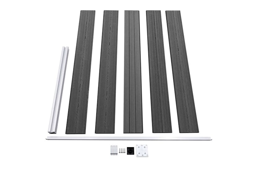 vidaXL 3070450 Fence Panel Set Wpc 872x105cm Black vidaXL 3070450 Fence Panel Set Wpc 872x105cm Black