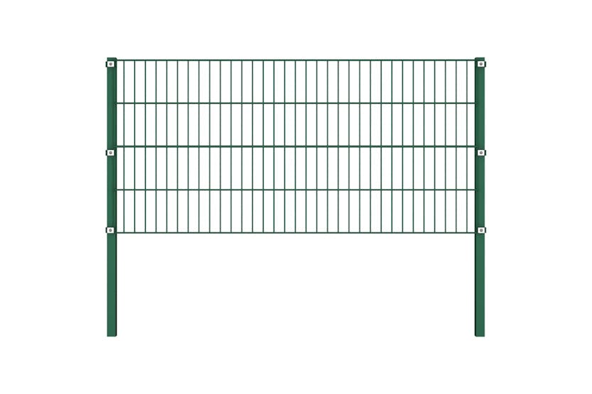 vidaXL 278612 Fence Panel With Posts Iron 15.3x0.8 M Green vidaXL 278612 Fence Panel With Posts Iron 15.3x0.8 M Green
