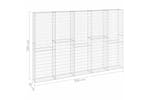 vidaXL 147823 Gabion Wall With Covers Galvanised Steel 300x30x200cm vidaXL 147823 Gabion Wall With Covers Galvanised Steel 300x30x200cm