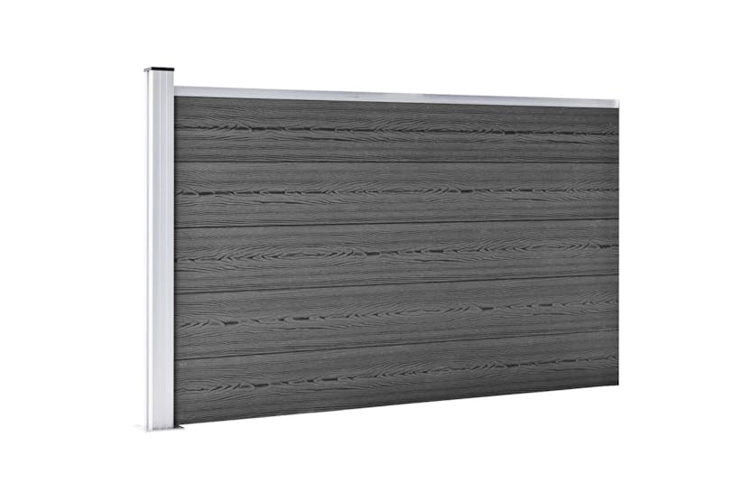 vidaXL 3070449 Fence Panel Set Wpc 699x105cm Black vidaXL 3070449 Fence Panel Set Wpc 699x105cm Black