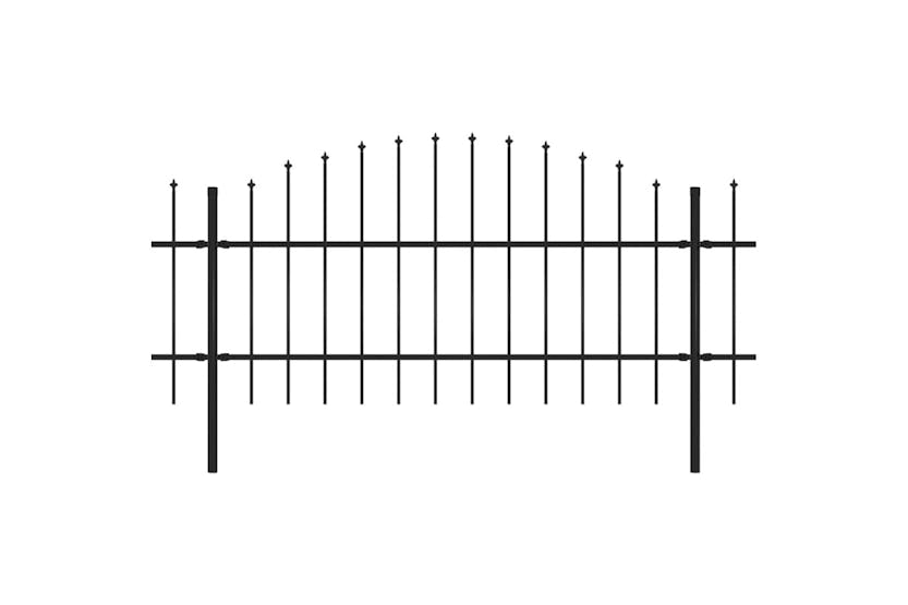 vidaXL 277718 Garden Fence With Spear Top Steel (0.75-1)x11.9 M Black vidaXL 277718 Garden Fence With Spear Top Steel (0.75-1)x11.9 M Black