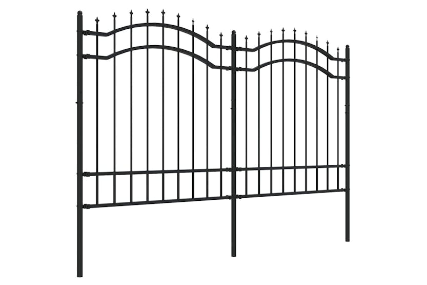 vidaXL 151081 Garden Fence With Spear Top Black 165cm Powder-coated Steel vidaXL 151081 Garden Fence With Spear Top Black 165cm Powder-coated Steel