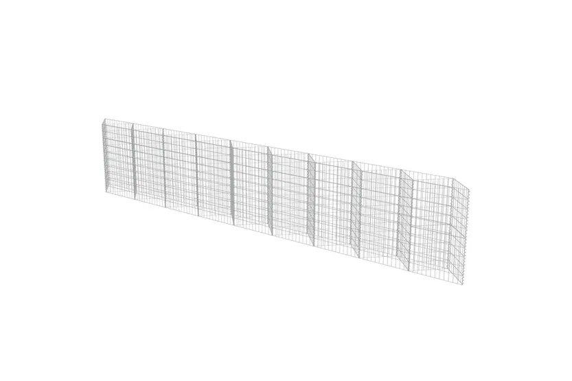 vidaXL 143573 Gabion Wall Galvanised Steel 630x30x100cm vidaXL 143573 Gabion Wall Galvanised Steel 630x30x100cm