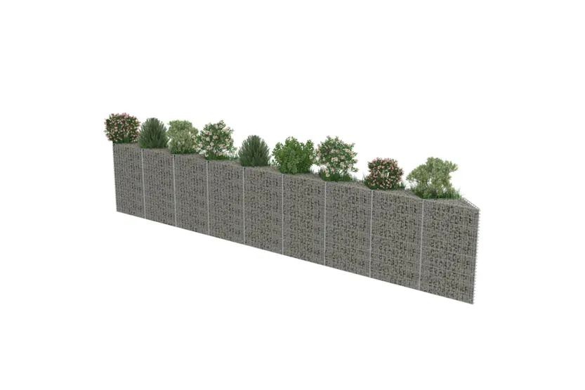 vidaXL 143573 Gabion Wall Galvanised Steel 630x30x100cm vidaXL 143573 Gabion Wall Galvanised Steel 630x30x100cm