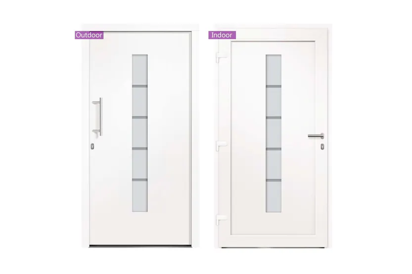 vidaXL 3056809 Front Door Aluminium And Pvc White 100x200cm vidaXL 3056809 Front Door Aluminium And Pvc White 100x200cm