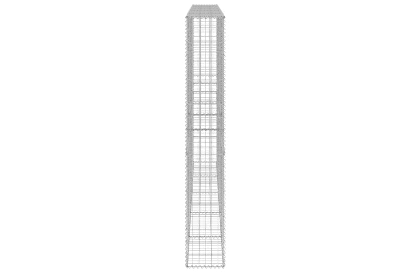 vidaXL 147823 Gabion Wall With Covers Galvanised Steel 300x30x200cm vidaXL 147823 Gabion Wall With Covers Galvanised Steel 300x30x200cm