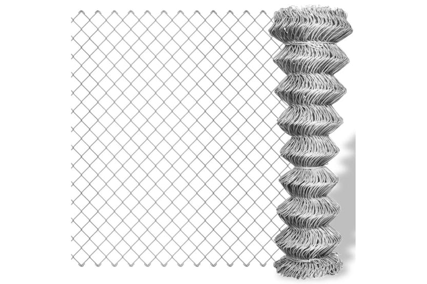vidaXL 141485 Chain Link Fence Galvanised Steel 15x0.8 M Silver vidaXL 141485 Chain Link Fence Galvanised Steel 15x0.8 M Silver