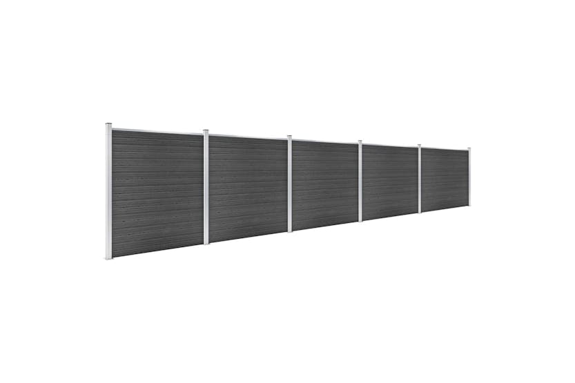 vidaXL 3070432 Fence Panel Set Wpc 872x186cm Black vidaXL 3070432 Fence Panel Set Wpc 872x186cm Black