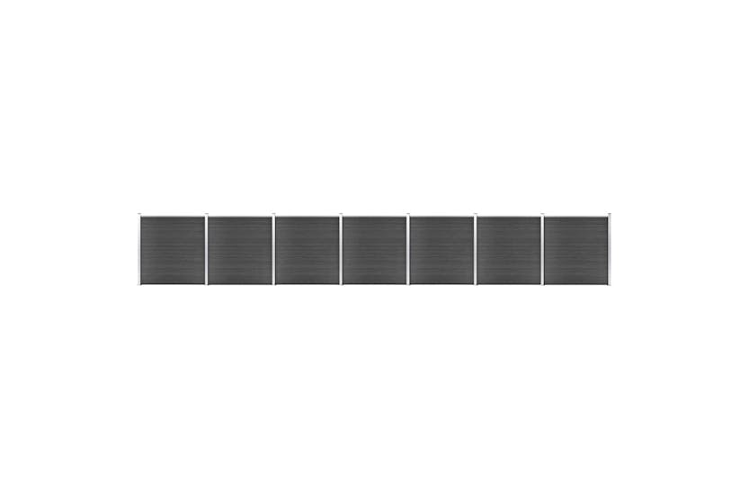 vidaXL 3070434 Fence Panel Set Wpc 1218x186cm Black vidaXL 3070434 Fence Panel Set Wpc 1218x186cm Black